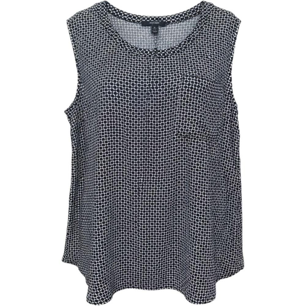 Premise Studio Navy White Geometric Print Sleeveless Blouse Plus Size 3X NWT